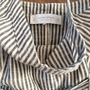 Lucky Brand Navy and White Striped Jumpsuit